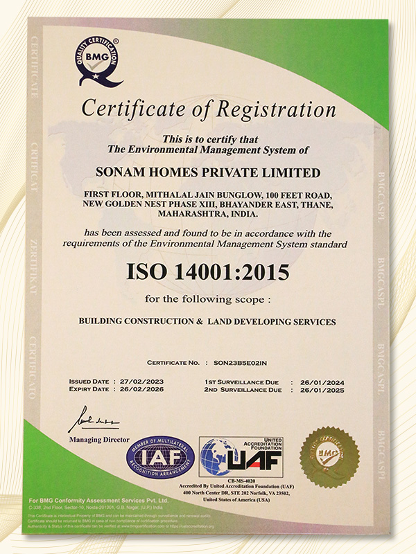 Quality Certification ISO 14001-2015