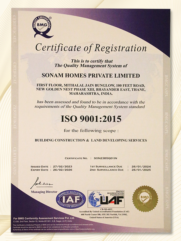 Quality Certification ISO 9001-2015